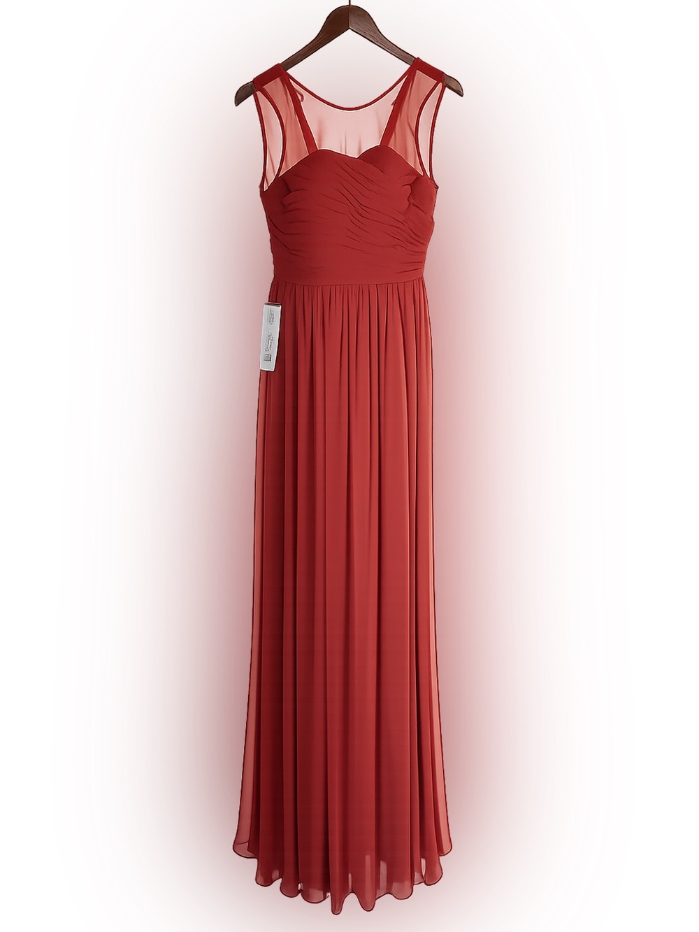 Elegant Sleeveless Terracotta Chiffon Maxi Dress by Azazie style-Nina